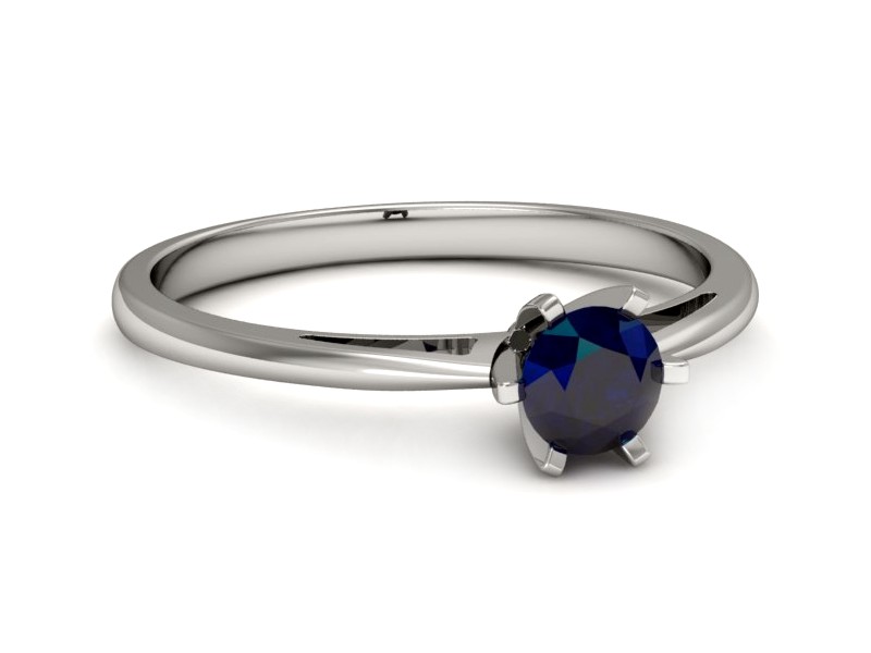 Złoty pierścionek z szafirem białe złoto - p16343bsz — zdjęcie 2