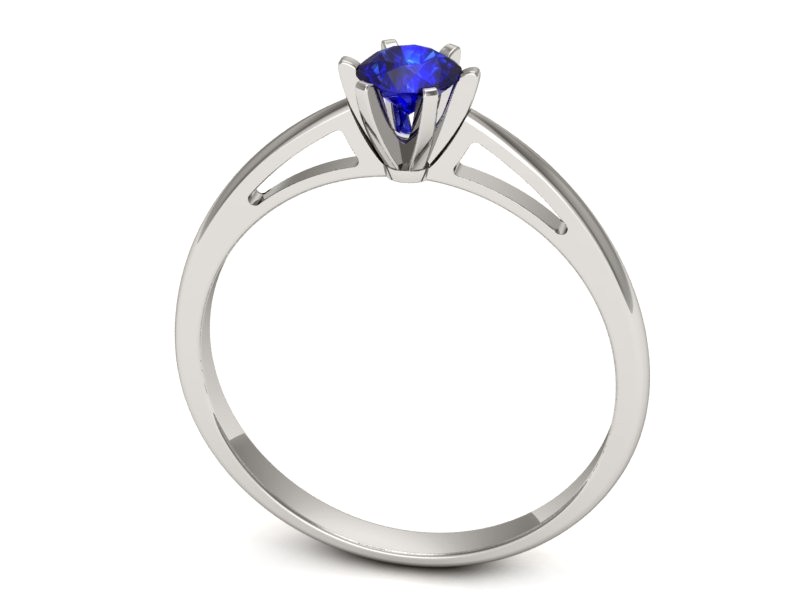 Złoty pierścionek z szafirem białe złoto - p16343bszc — zdjęcie 3