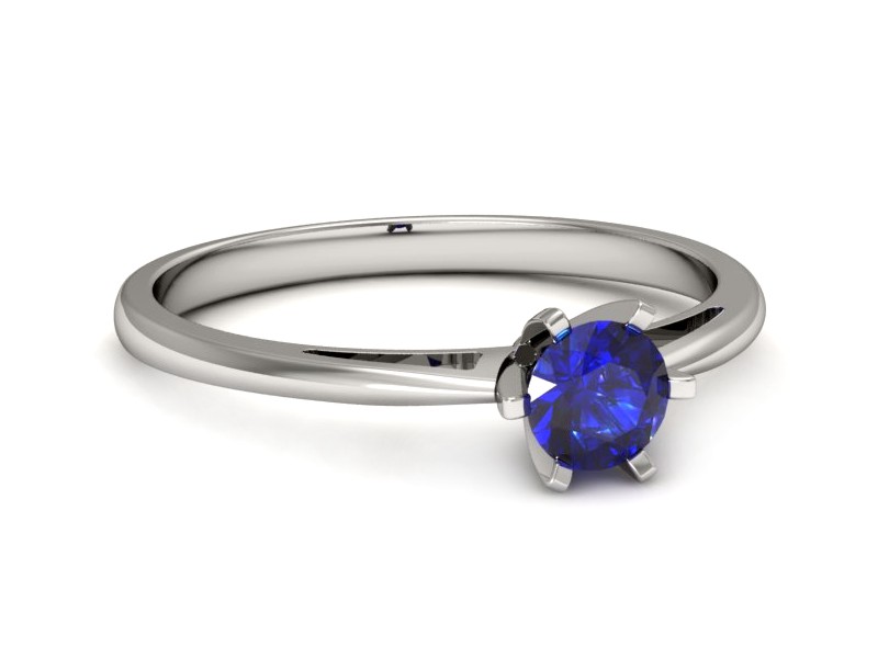 Złoty pierścionek z szafirem białe złoto - p16343bszc — zdjęcie 2