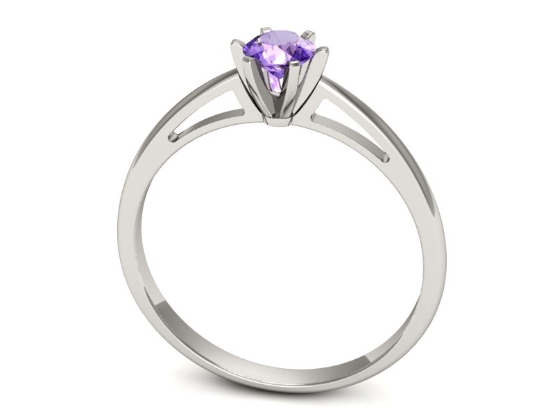 Złoty pierścionek z tanzanitem białe złoto - p16343bt — zdjęcie 3