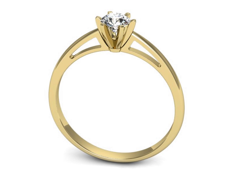 Złoty pierścionek z brylantem żółte złoto - p16343z — zdjęcie 3