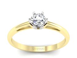 Pierścionek z diamentem żółte i białe złoto - p16343zb