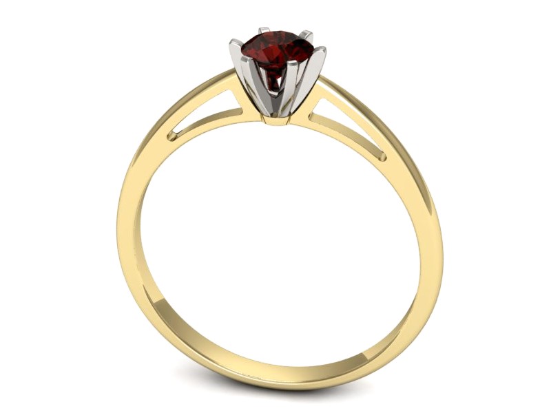 Pierścionek z granatem żółte białe złoto - p16343zbgr — zdjęcie 3