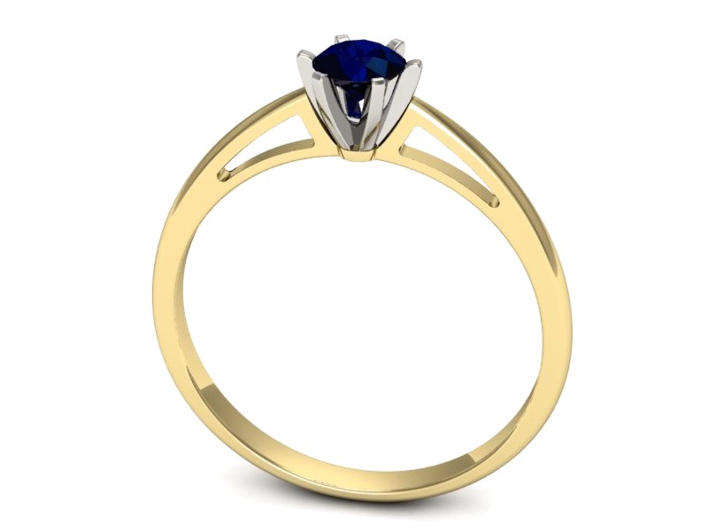 Pierścionek z szafirem żółte białe złoto - p16343zbsz — zdjęcie 3