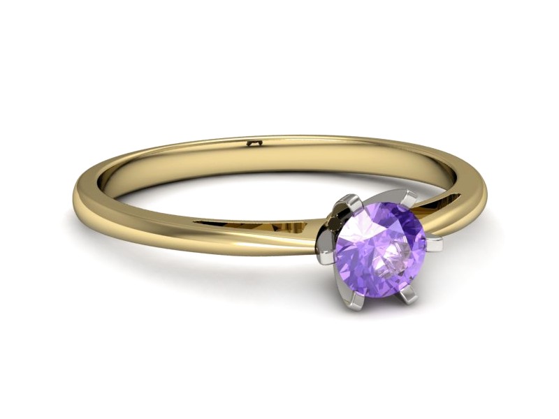 Pierścionek z tanzanitem żółte białe złoto - p16343zbt — zdjęcie 2