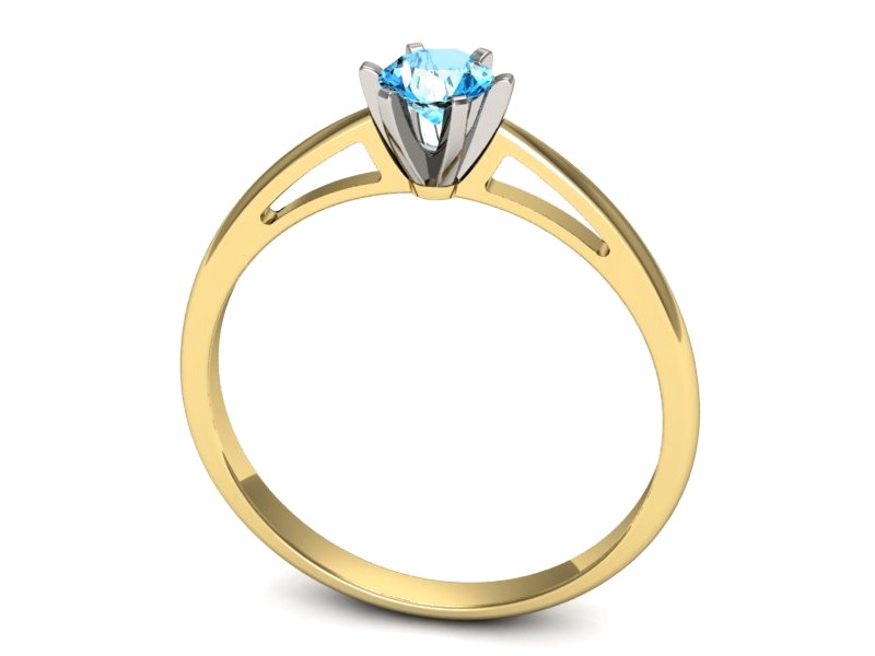 Pierścionek z topazem żółte białe złoto - p16343zbtp — zdjęcie 3