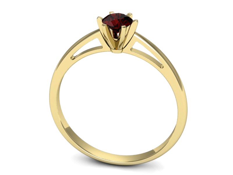 Złoty pierścionek z granatem żółte złoto - p16343zgr — zdjęcie 3