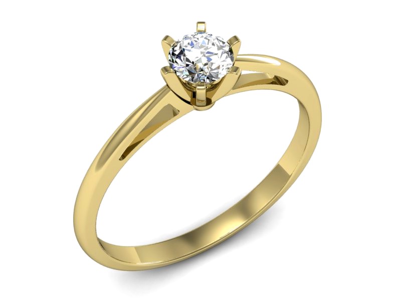 Złoty pierścionek z brylantem żółte złoto - p16343zP