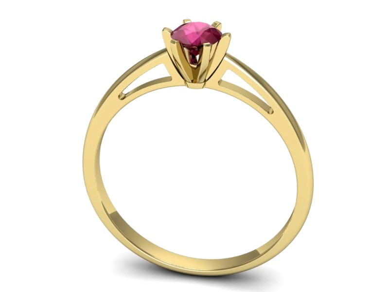 Złoty pierścionek z rubinem żółte złoto - p16343zr — zdjęcie 3