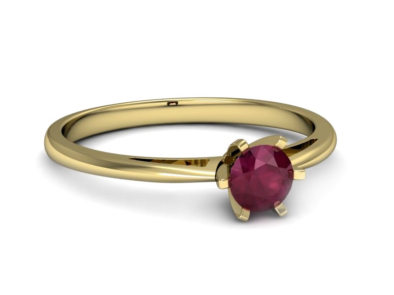 Złoty pierścionek z rubinem żółte złoto - p16343zr — zdjęcie 2