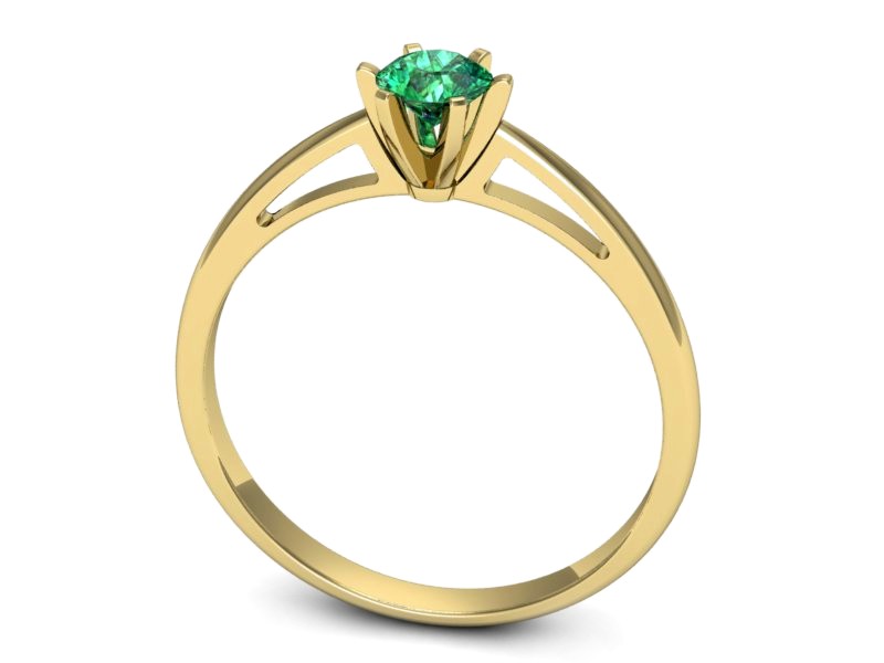 Złoty pierścionek ze szmaragdem żółte złoto - p16343zsm — zdjęcie 3