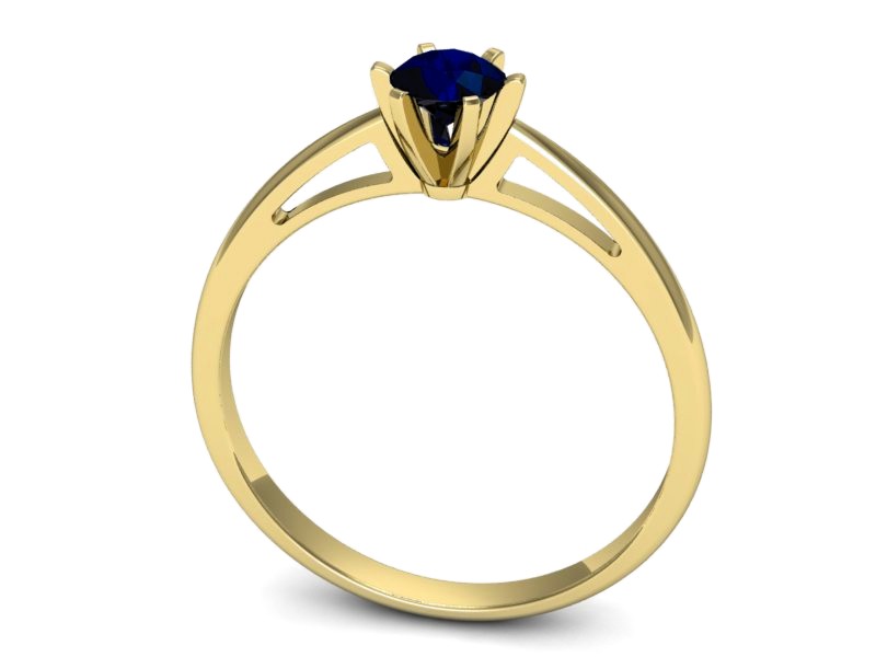Złoty pierścionek z szafirem żółte złoto - p16343zsz — zdjęcie 3