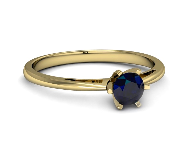 Złoty pierścionek z szafirem żółte złoto - p16343zsz — zdjęcie 2