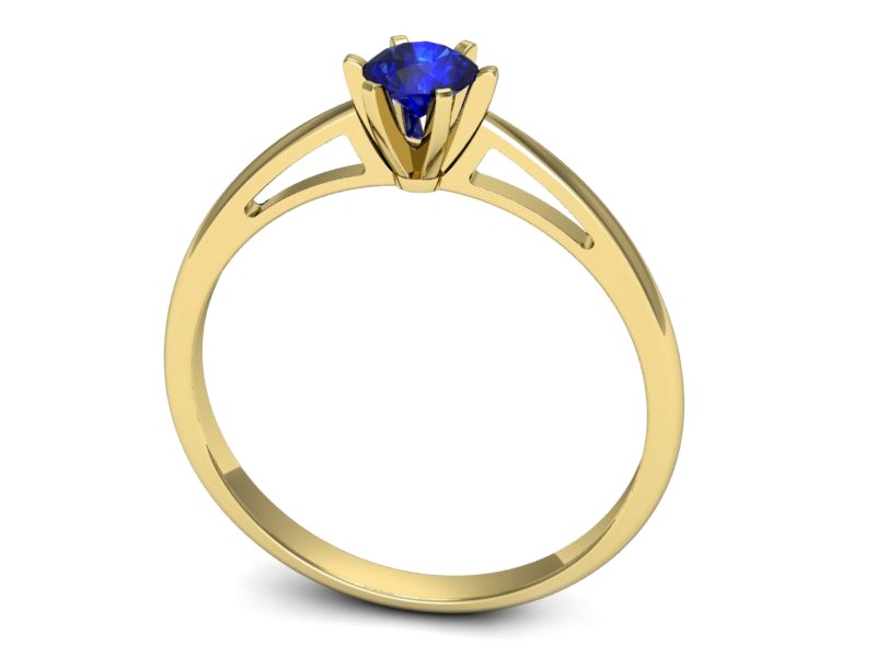Złoty pierścionek z szafirem żółte złoto szafir - p16343zszc — zdjęcie 3
