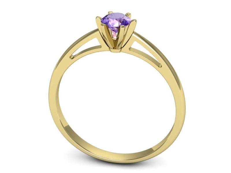 Złoty pierścionek z tanzanitem żółte złoto - p16343zt — zdjęcie 3