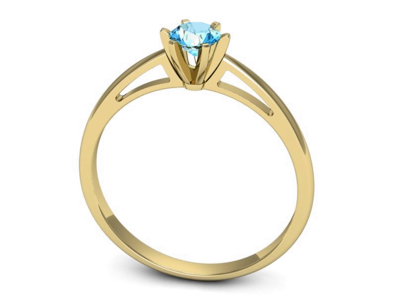 Złoty pierścionek z topazem żółte złoto - p16343ztp — zdjęcie 3