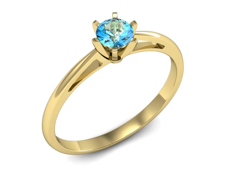 Złoty pierścionek z topazem żółte złoto - p16343ztp