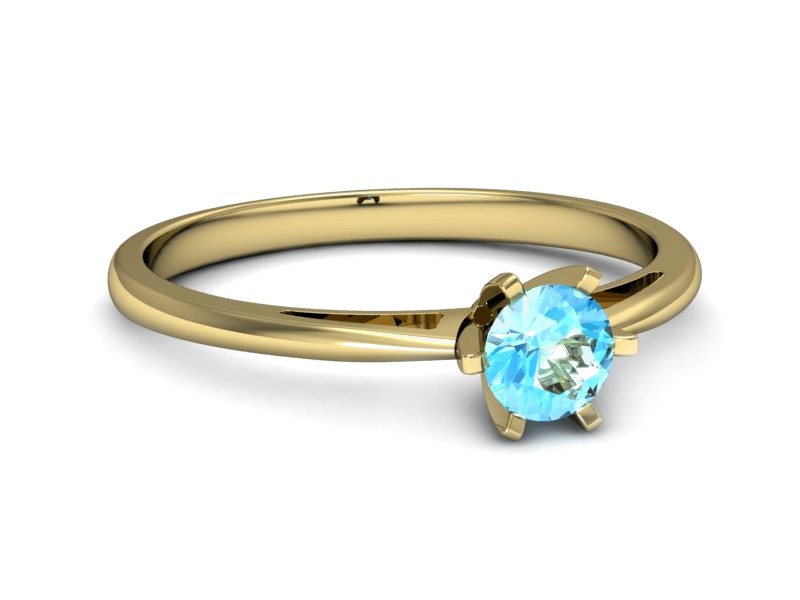 Złoty pierścionek z topazem żółte złoto - p16343ztp — zdjęcie 2