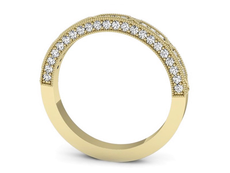 Obrączka z brylantami żółte złoto - p16345z — zdjęcie 3