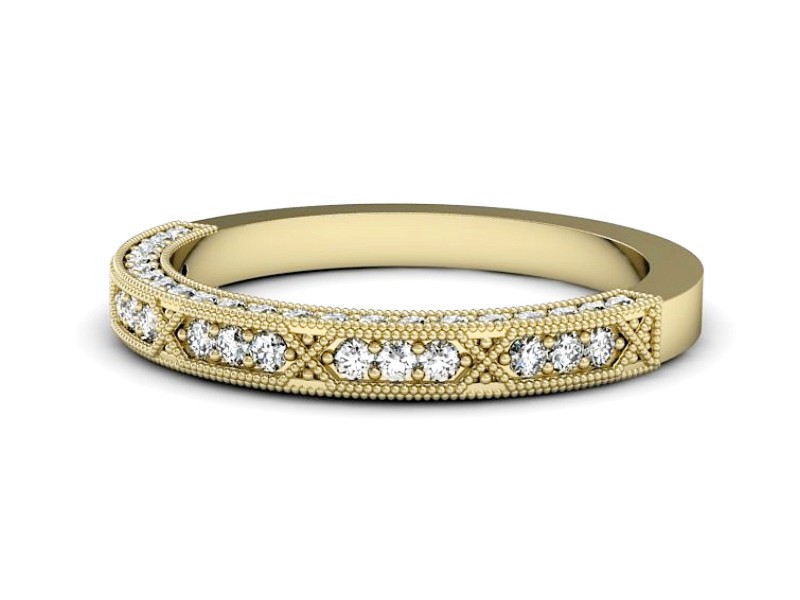 Obrączka z brylantami żółte złoto - p16345z — zdjęcie 2