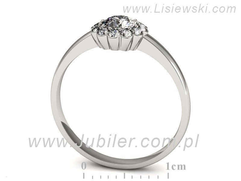 Złoty pierścionek z brylantami białe złoto - p16347b — zdjęcie 3