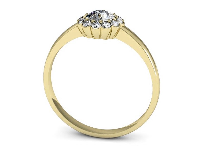 Złoty pierścionek z brylantami żółte złoto - p16347z — zdjęcie 3