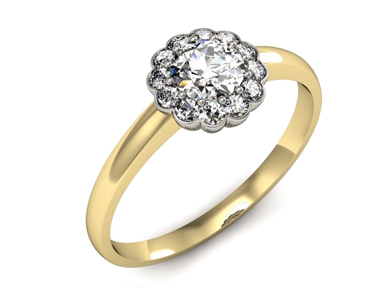 Pierścionek zaręczynowy z brylantami - p16347zb