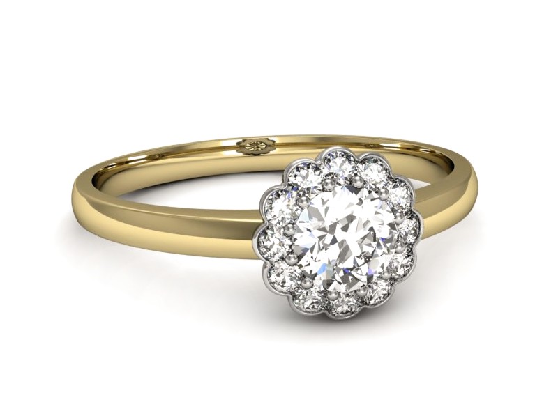 Pierścionek zaręczynowy z brylantami - p16347zb — zdjęcie 2