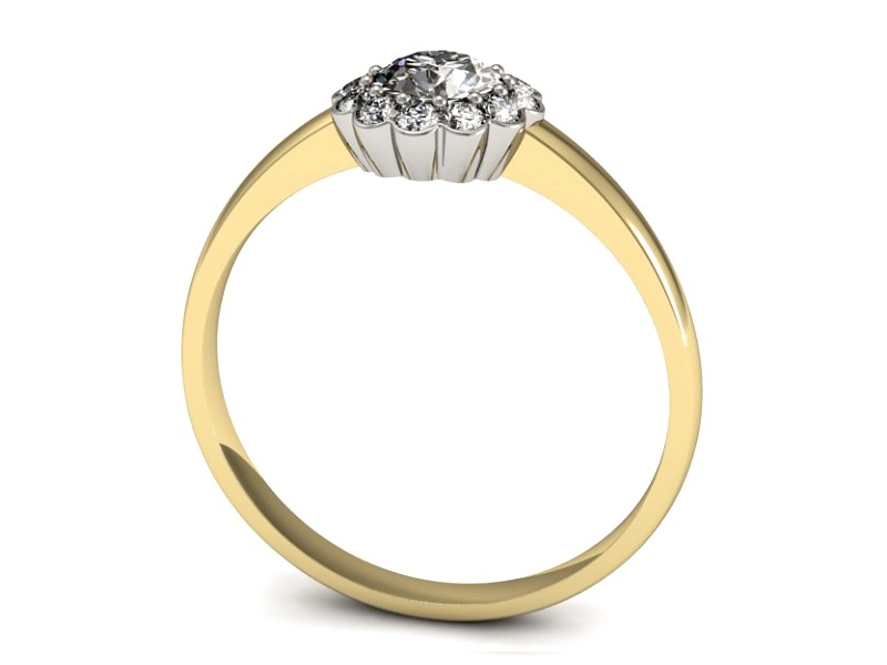 Pierścionek zaręczynowy z brylantami - p16347zb — zdjęcie 3