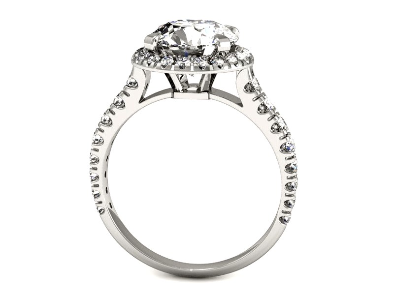 Złoty pierścionek z brylantami białe złoto - p16348b — zdjęcie 3