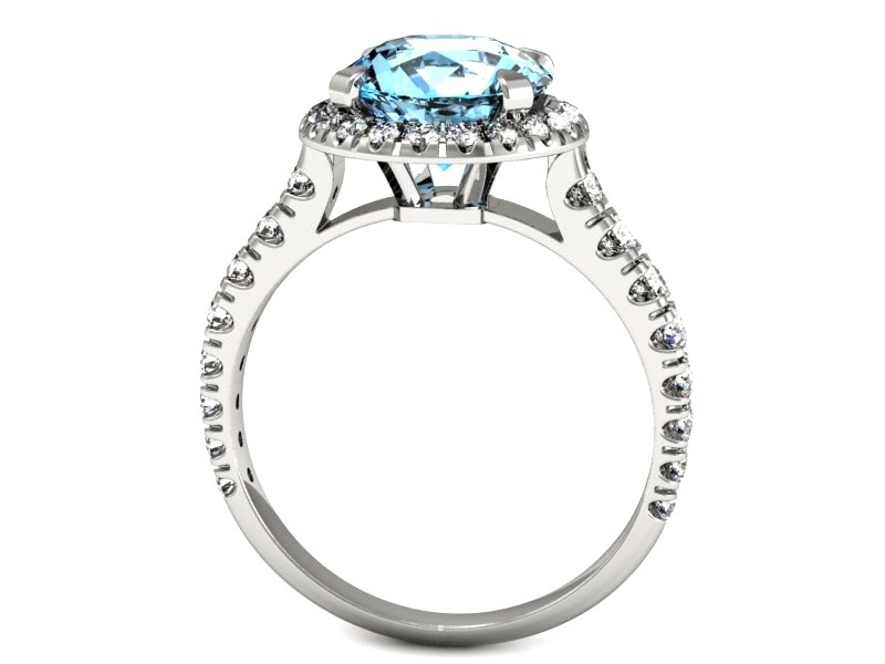 Pierścionek z topazem i brylantami białe złoto - p16348btp — zdjęcie 3