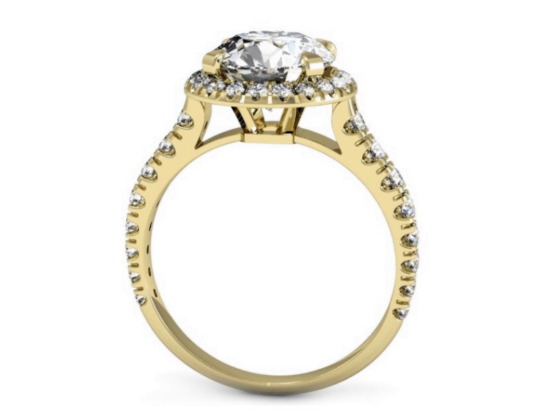 Złoty pierścionek z brylantami żółte złoto - p16348z — zdjęcie 3