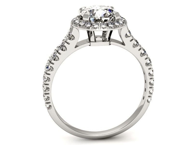 Złoty pierścionek z brylantami białe złoto - p16349b — zdjęcie 3