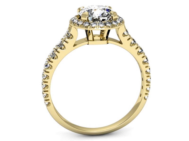 Złoty pierścionek z brylantami żółte złoto - p16349z — zdjęcie 3