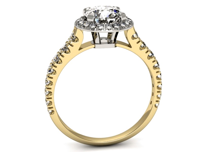 Pierścionek z brylantami żółte i białe złoto - p16349zb — zdjęcie 3