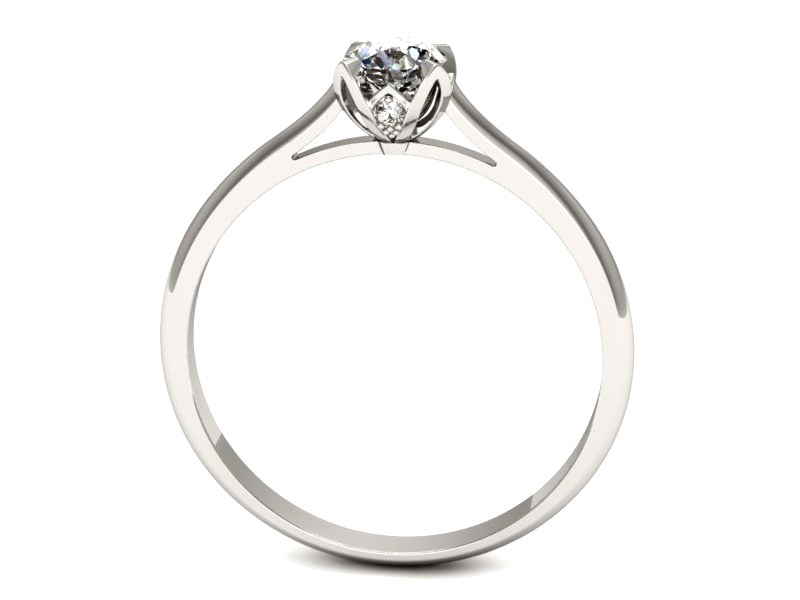 Złoty pierścionek z brylantami białe złoto - p16350b — zdjęcie 3