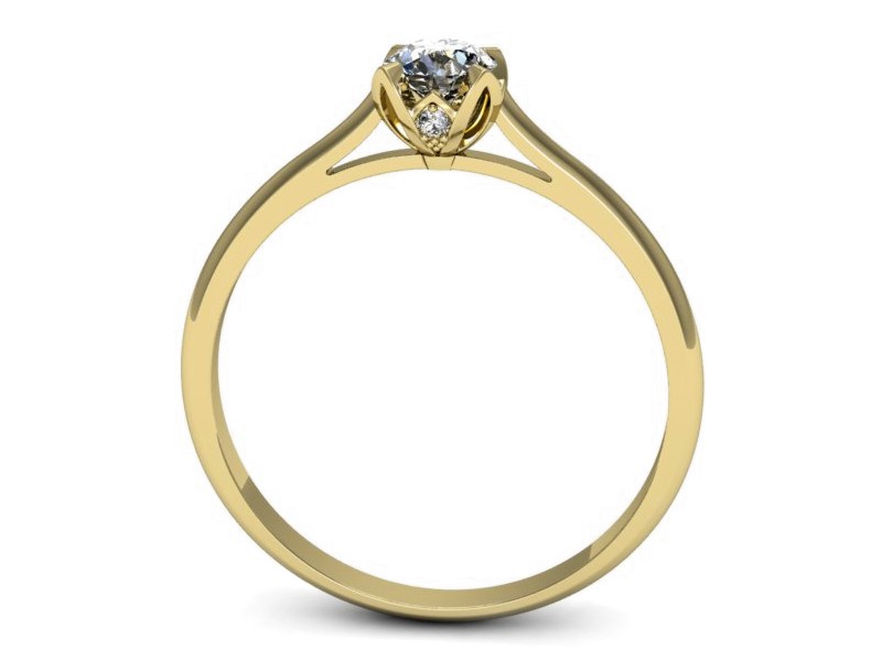 Złoty pierścionek z brylantami żółte złoto - p16350z — zdjęcie 3