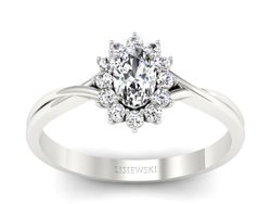 Pierścionek zaręczynowy z diamentami białe złoto - p16351b