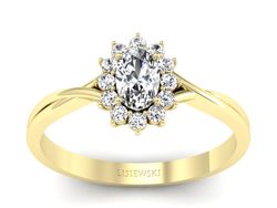 Pierścionek z diamentami z białego i żółtego złota - p16351z