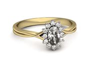 Złoty pierścionek z diamentami żółte złoto 585 - p16351zb - 2
