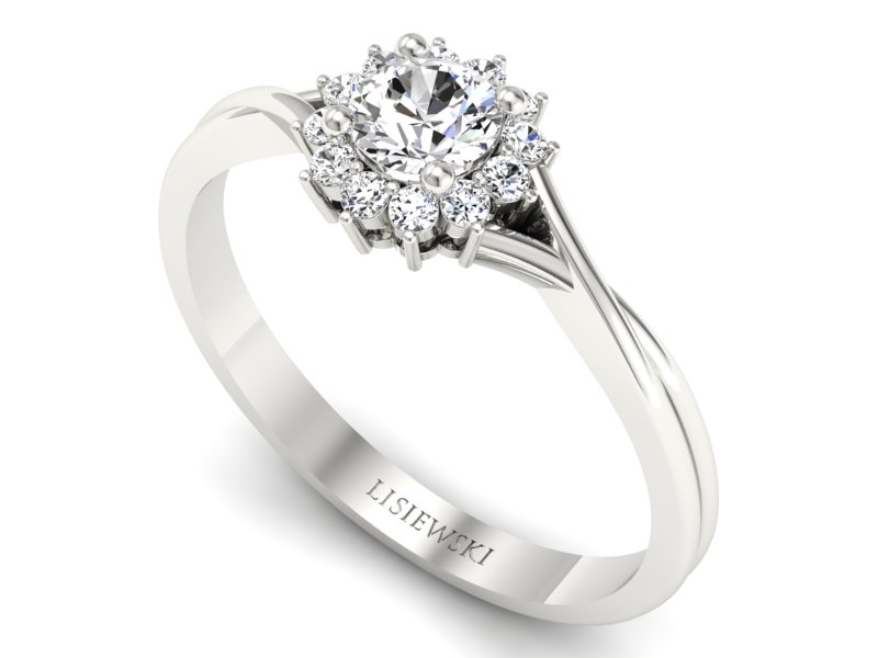 Pierścionek z brylantami białe złoto - p16352b — zdjęcie 3