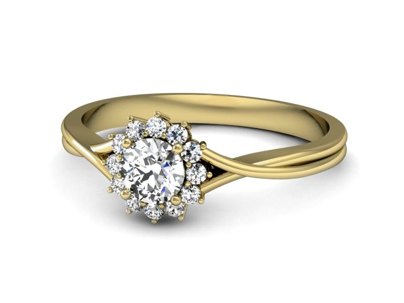 Złoty pierścionek z białym szafirem - p16352zszb - 2