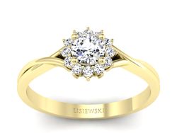Złoty pierścionek z białym szafirem - p16352zszb