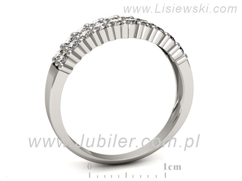 Złoty pierścionek z brylantami białe złoto - p16353b — zdjęcie 3