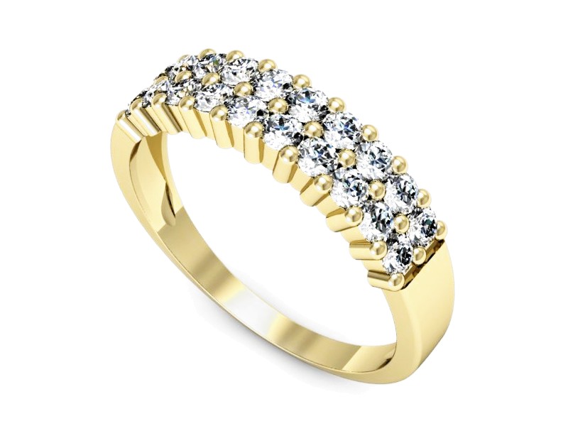 Złoty pierścionek z brylantami żółte złoto - p16353z