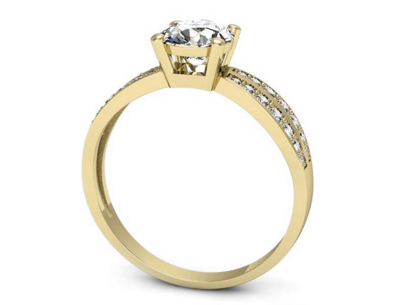 Złoty pierścionek z brylantami żółte złoto - p16354z — zdjęcie 3