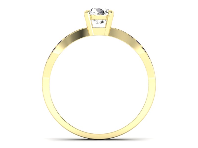 Złoty pierścionek z brylantami żółte złoto - p16355z — zdjęcie 2