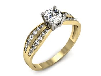 Złoty pierścionek z diamentem symfonia blasku - p16355zbx - 1