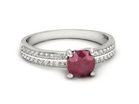 Pierścionek z rubinem białe złoto i brylantami proba 585 - p16356br- 2