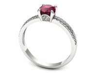 Pierścionek z rubinem białe złoto i brylantami proba 585 - p16356br- 3